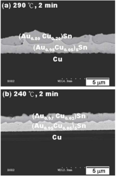 Sn/Au/Cu焊接微觀結構