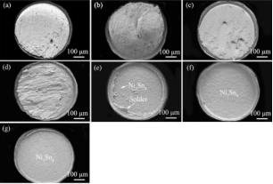 不同溫度下Cu/SAC305/Ni焊點(diǎn)的斷裂表面